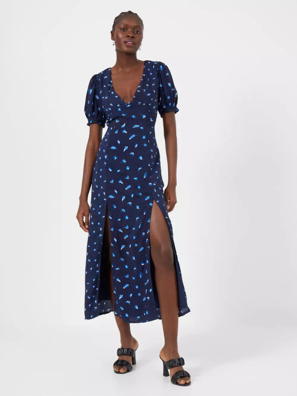 French Connection Bhelle Collette Crepe Open Back Detail Dress