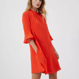 French Connection Evangeline Aracia Cupro Smock Dress