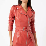 French Connection Etta Vegan Leather Belted Mini Dress