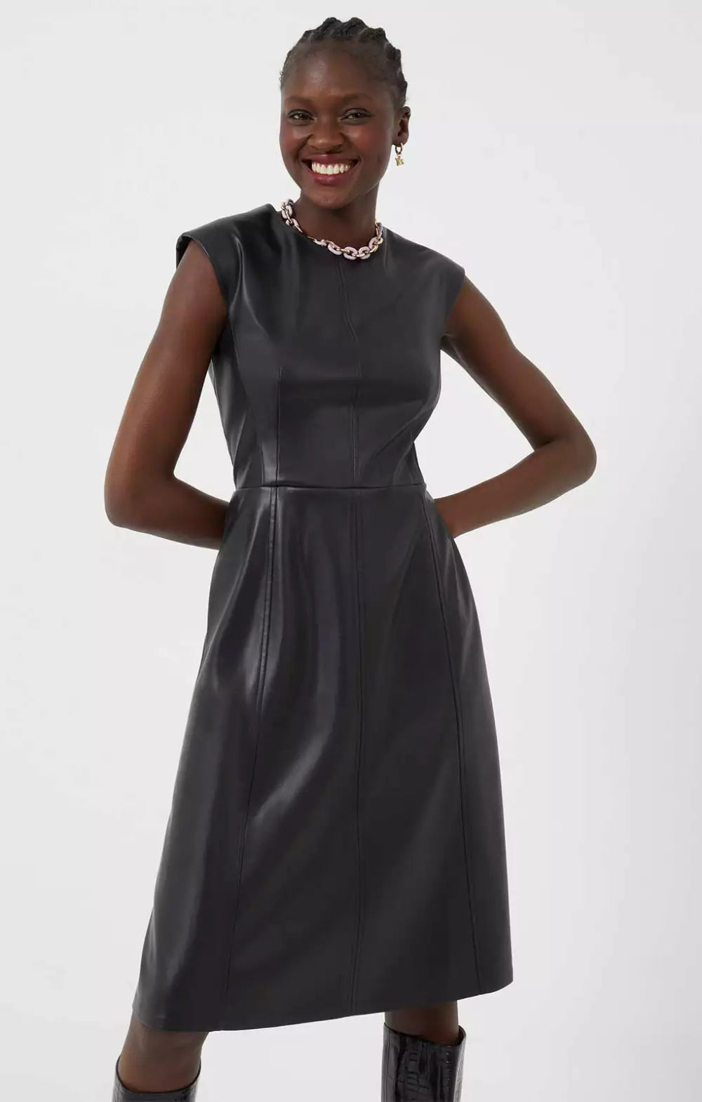 French Connection Etta Recycled Vegan Leather Dress