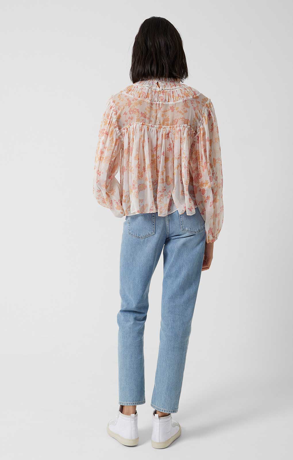 French Connection Diana Recycled Crinkle Long Sleeve Blouse