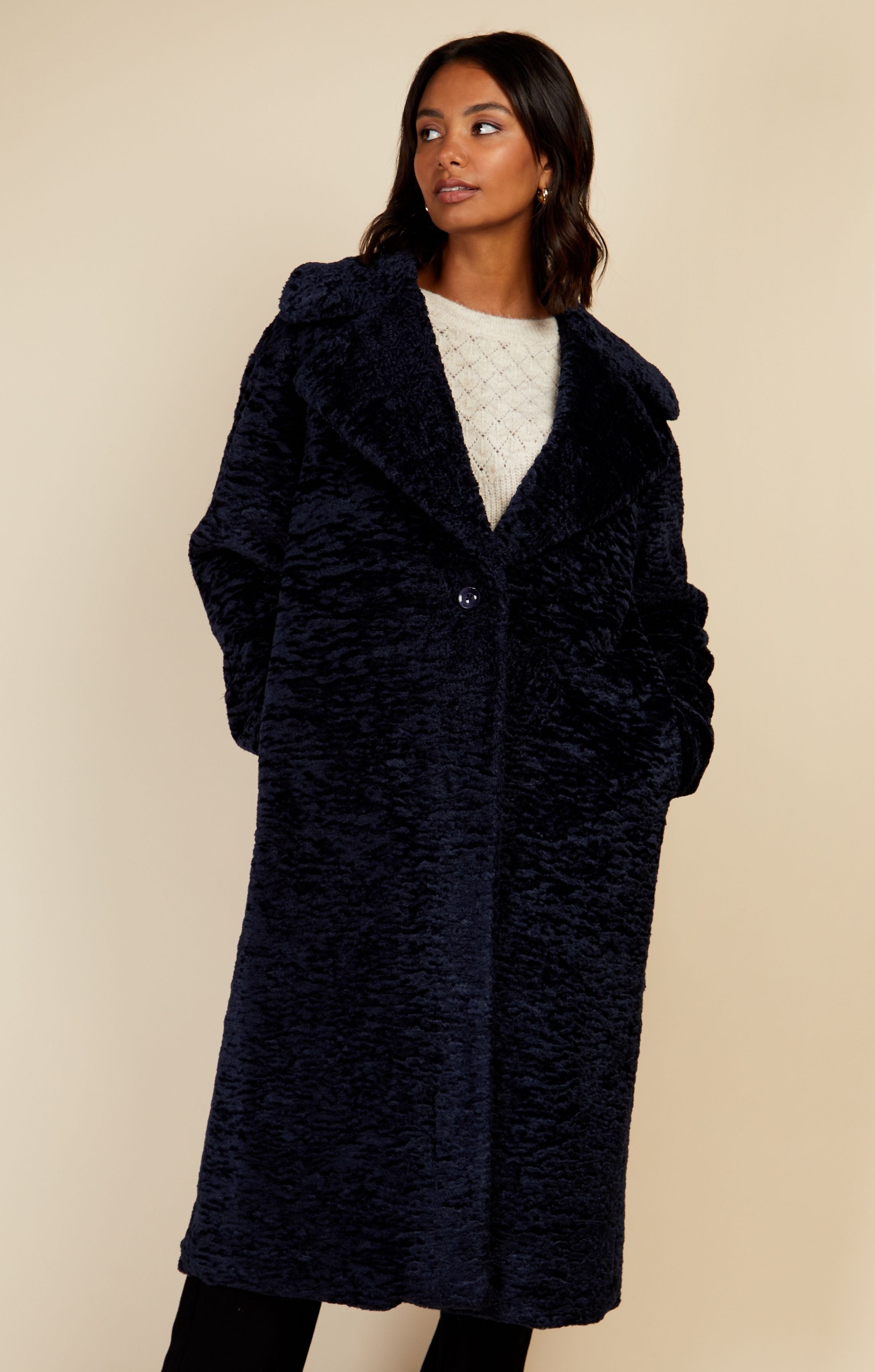 Teddy hot sale coat navy