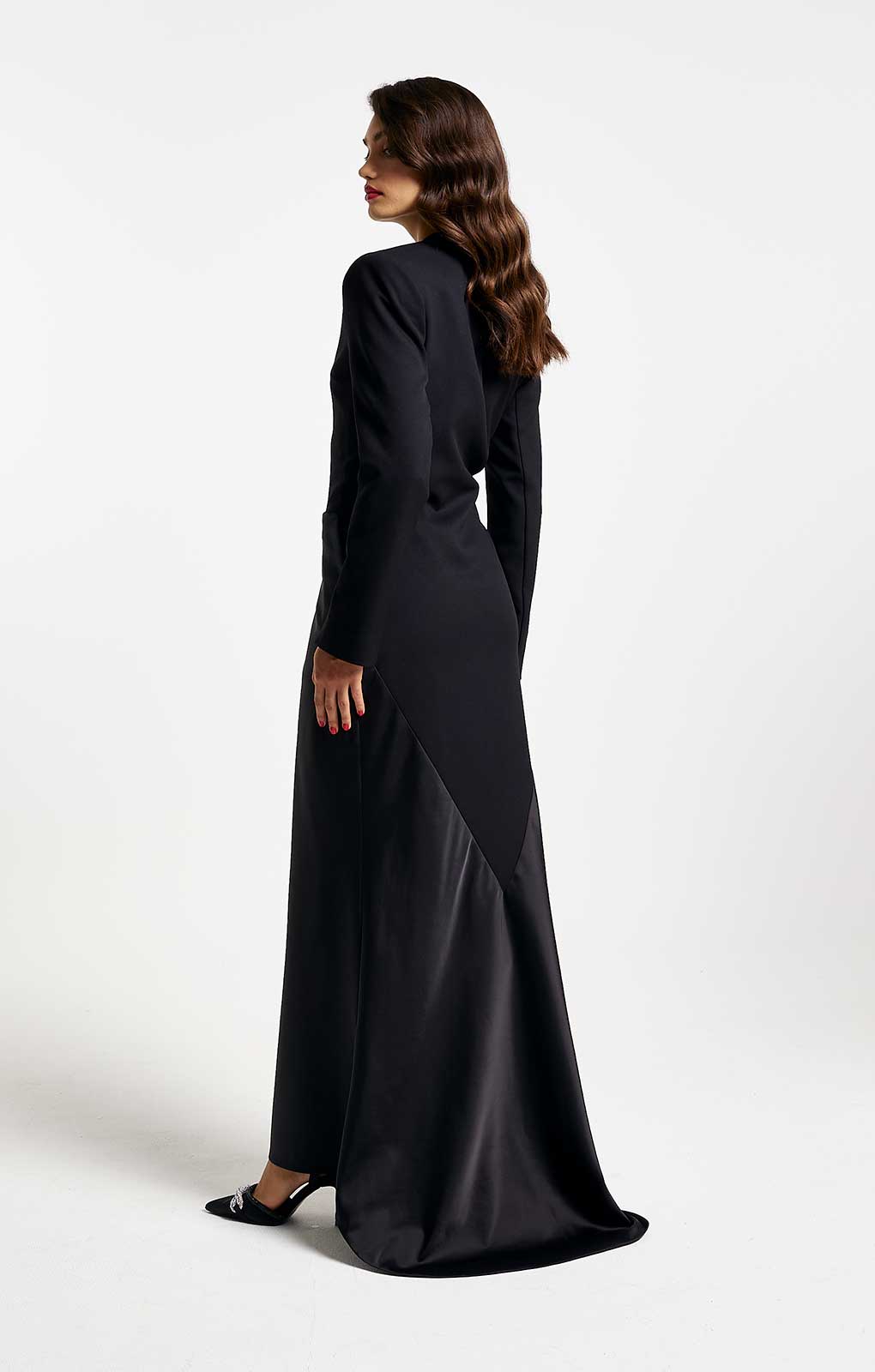 Rent River Island Black Satin Tailored Maxi Dress Hirestreet