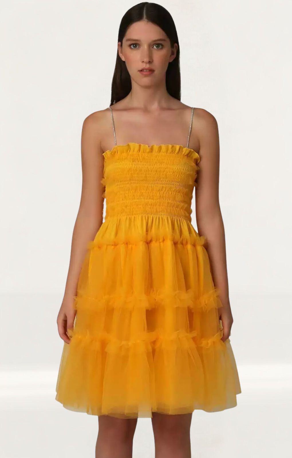 Amy Lynn Orange Willow Ruffle Dress