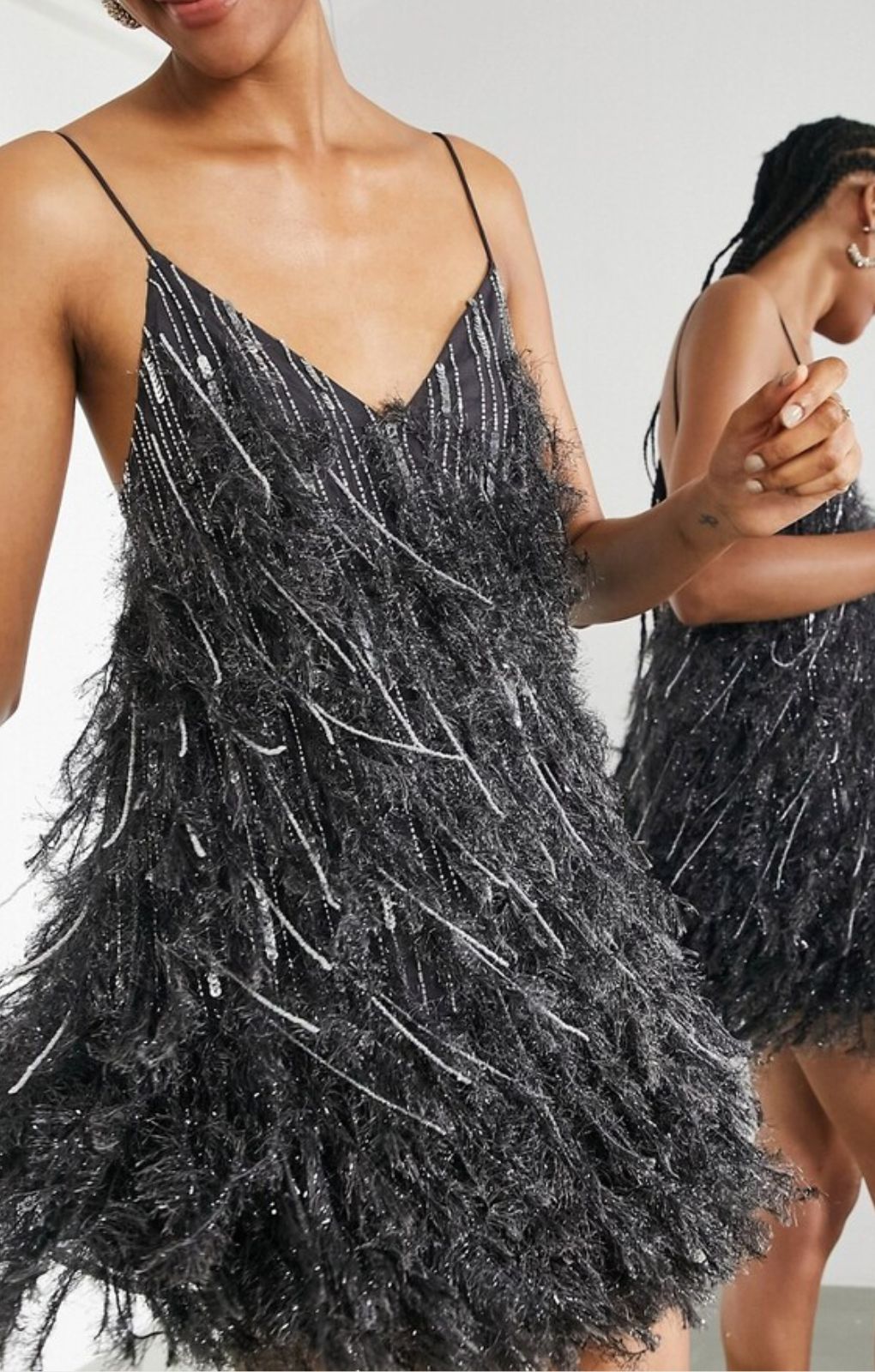 Rent ASOS EDITION Faux Feather Mini Dress Hirestreet