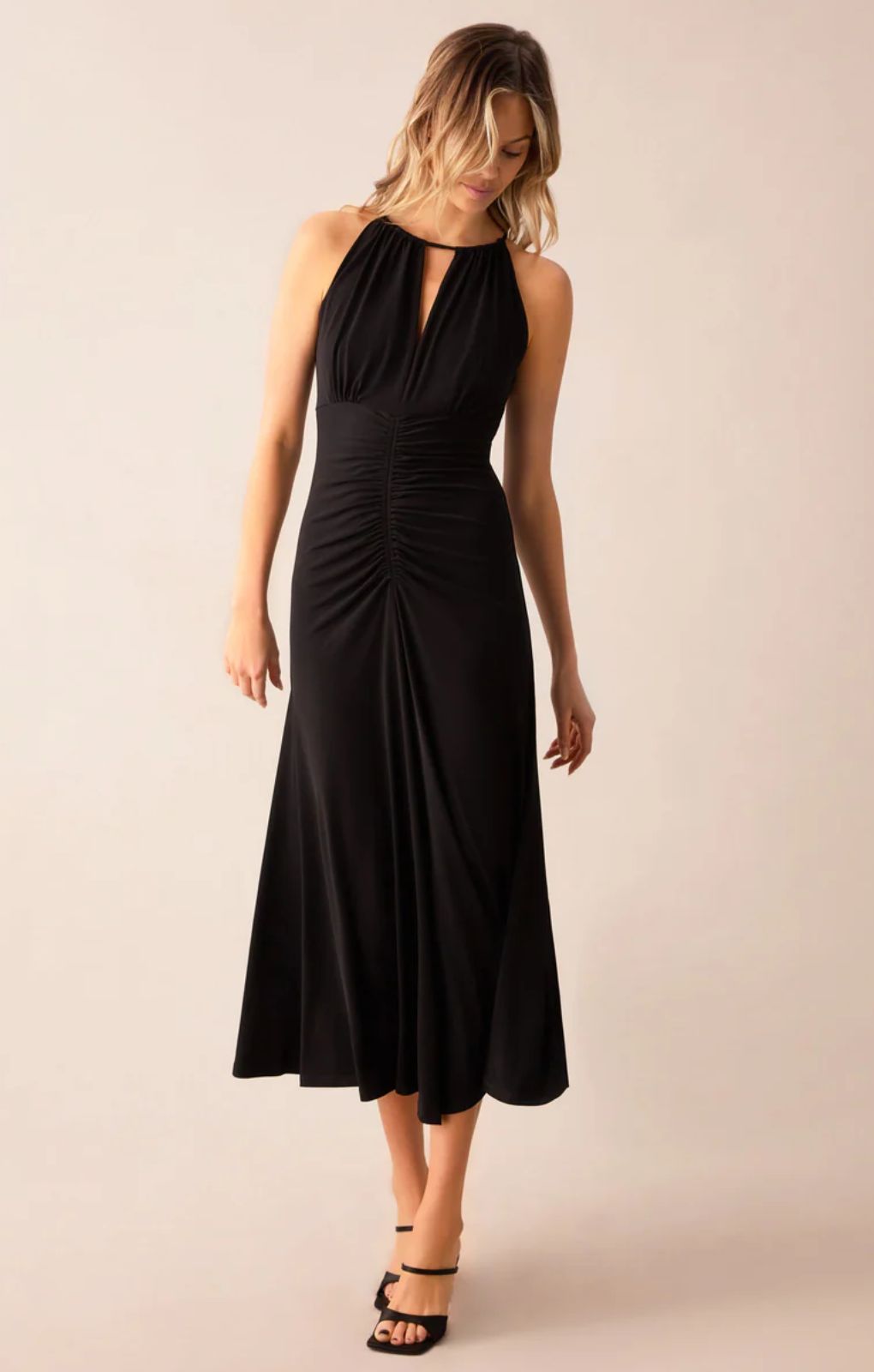 Ro&Zo Black Halterneck Midi Dress