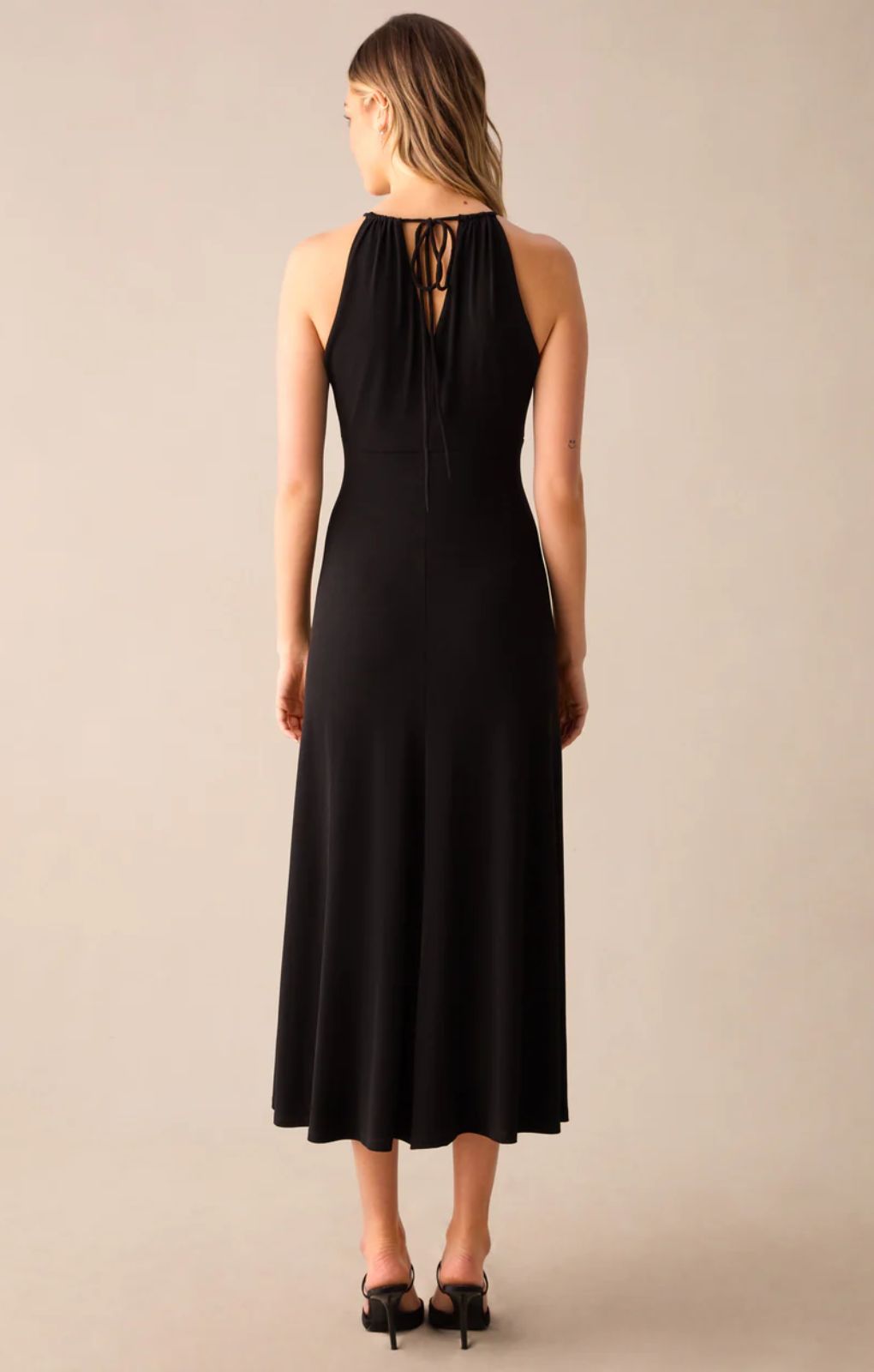 Ro&Zo Black Halterneck Midi Dress