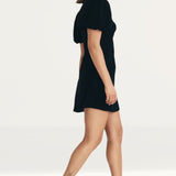 Nobody's Child Black Velvet Puff Sleeve Boston Mini Dress