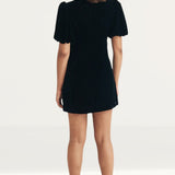 Nobody's Child Black Velvet Puff Sleeve Boston Mini Dress