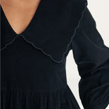 Nobody's Child Black Cord Peter Pan Collar Cassis Mini Dress