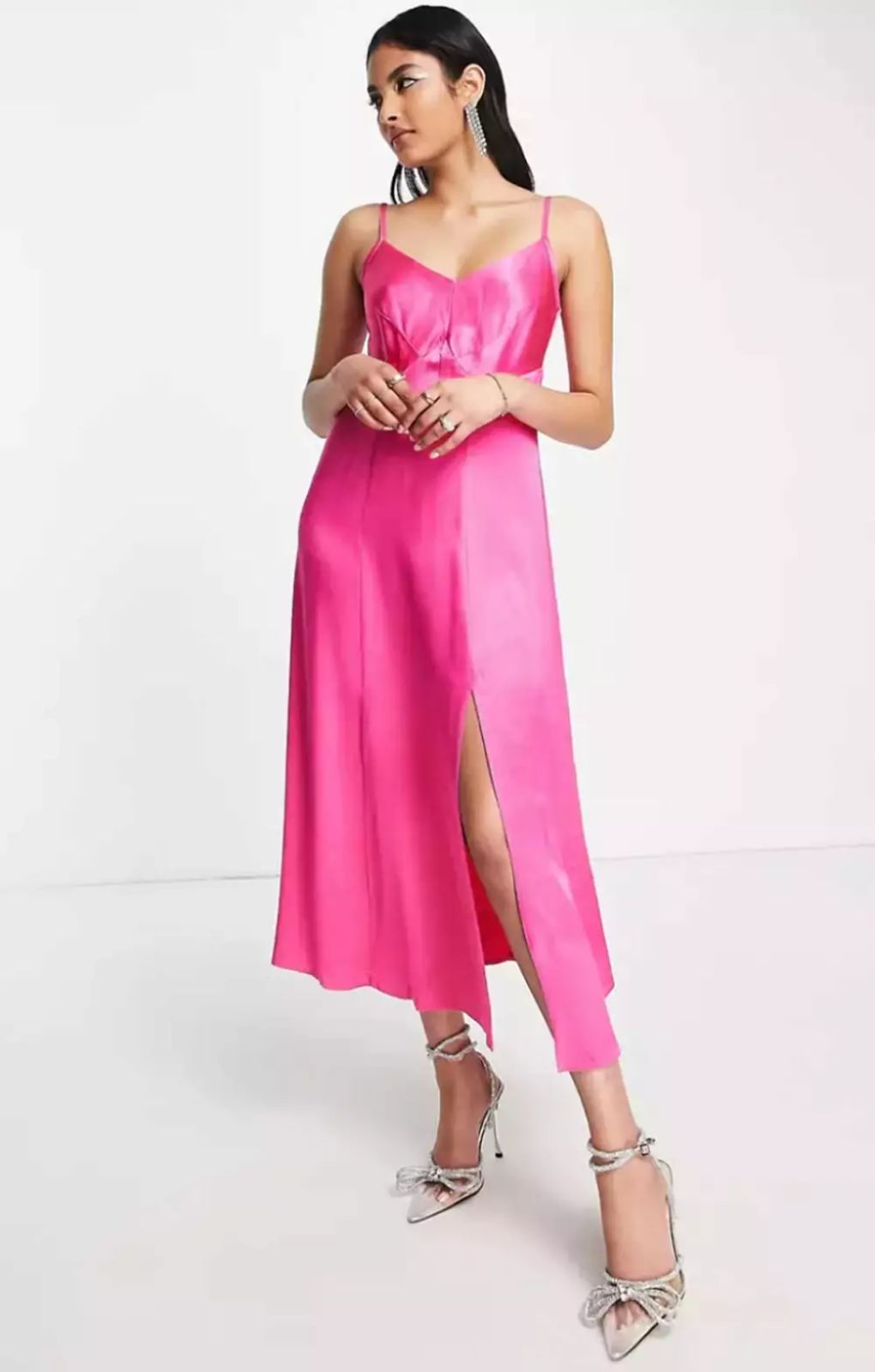 Closet London Pink Cami Midi Dress