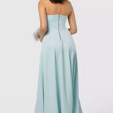 Closet London Pale Blue Strapless Dress