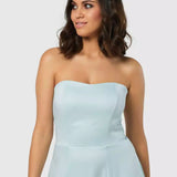 Closet London Pale Blue Strapless Dress