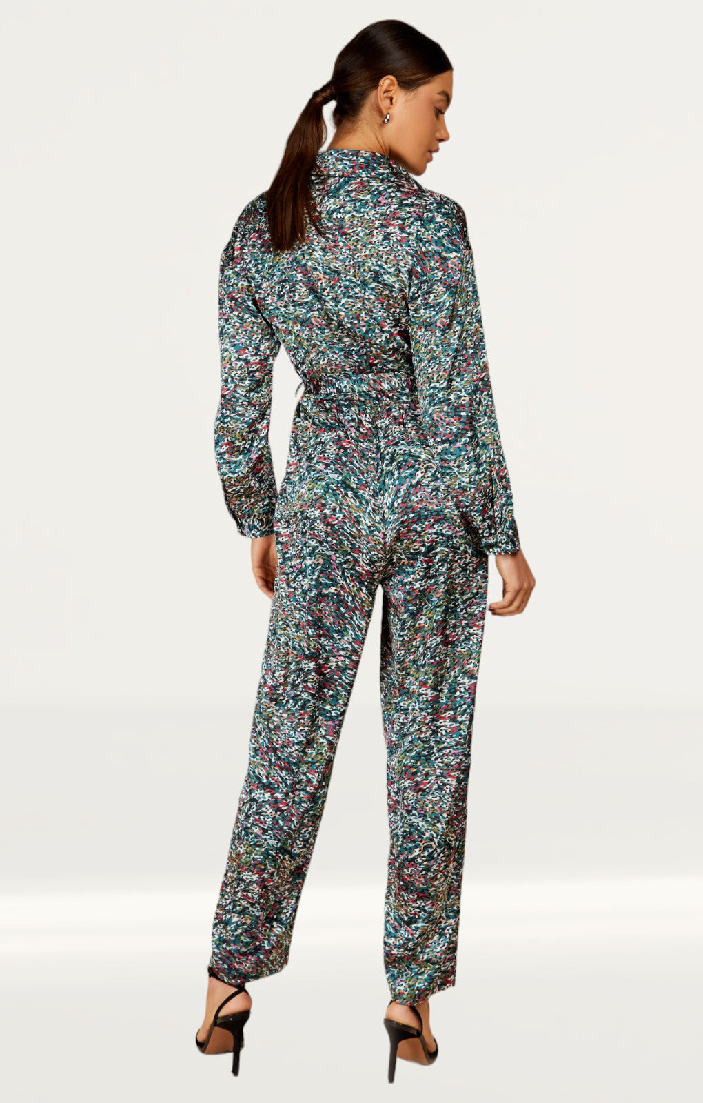 Little Mistress Satin Print Jumpsuit by Vogue Williams