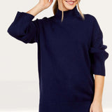 Little Mistress Navy High Neck Knit Jumper by Vogue Williams