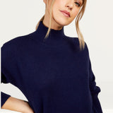 Little Mistress Navy High Neck Knit Jumper by Vogue Williams