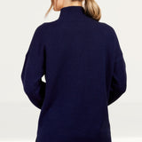 Little Mistress Navy High Neck Knit Jumper by Vogue Williams