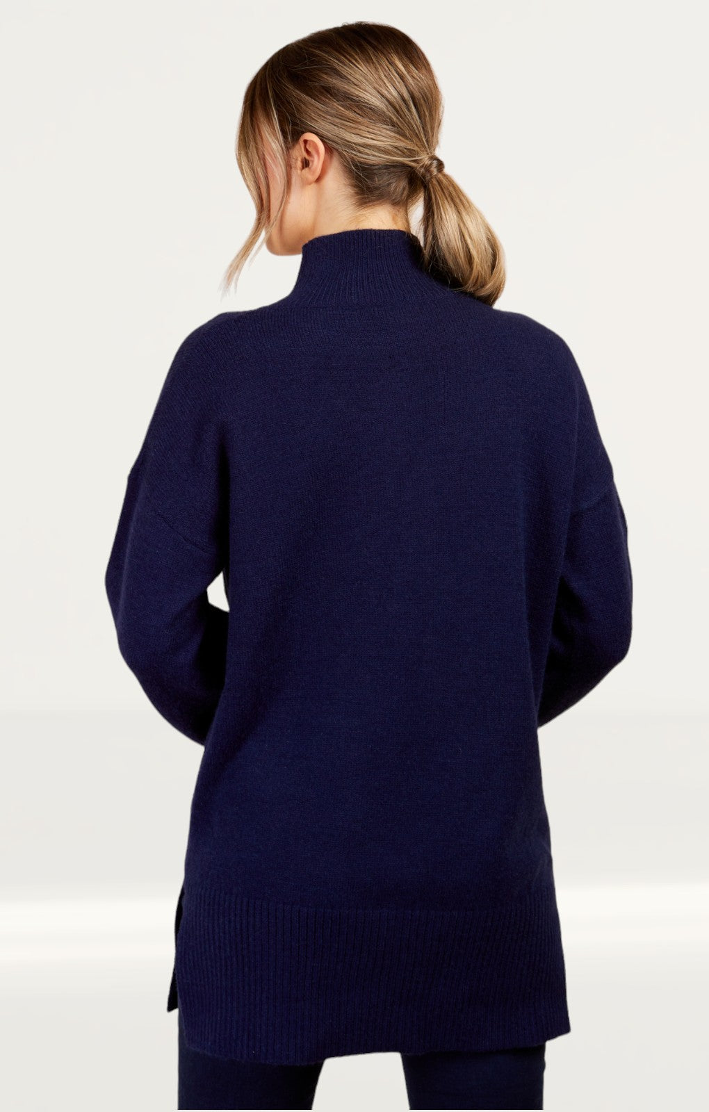 Little Mistress Navy High Neck Knit Jumper by Vogue Williams