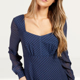 Little Mistress Blue Spot Sweetheart Midaxi Dress by Vogue Williams