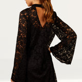 Little Mistress Black Lace Mini Dress