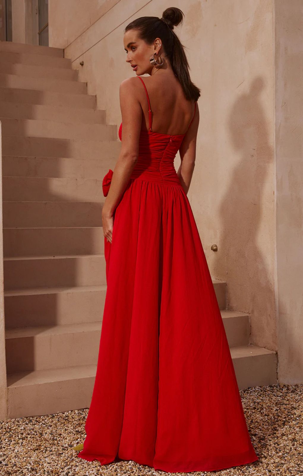 Runaway the Label Danika Slit Red Maxi Dress