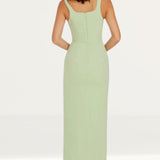 Dress The Population Charlene Sage Ruffle Split Maxi Dress