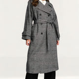 ASOS DESIGN Heritage Check Trench Coat In Mono