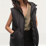 Topshop Sleeveless Hooded Jacket In Black