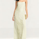 ASOS DESIGN Fringe Crochet Cami Maxi Dress In Stone