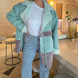 Glamorous Curve Seafoam Aviator Style Jacket