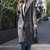 Topshop Herringbone Overcoat In Chocolate