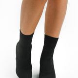 ASOS DESIGN Elly Block Heel Sock Boots In Black Knit