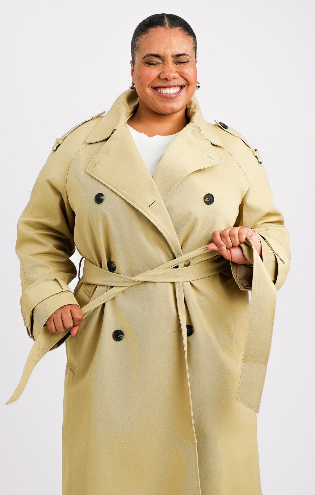 Rent ASOS DESIGN Curve Trench Coat In Stone Hirestreet