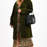 Topshop Chuck On Coat In Khaki