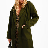 Topshop Chuck On Coat In Khaki