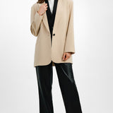 ASOS EDITION oversized longline blazer in stone