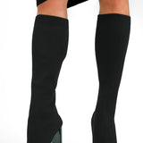 ASOS DESIGN Cairo Block Heel Knee Boots In Black Knit