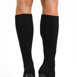 ASOS DESIGN Cairo Block Heel Knee Boots In Black Knit