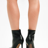 ASOS DESIGN Wide Fit Emerald High Heeled Sock Boots In Black