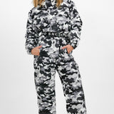 Topshop Sno Ski Suit With Funnel Neck & Belt In Camo Print