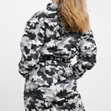 Topshop Sno Ski Suit With Funnel Neck & Belt In Camo Print