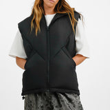 Topshop Sleeveless Hooded Jacket In Black