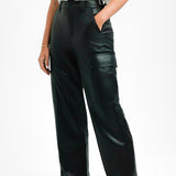 ASOS DESIGN Faux Leather Cargo Trousers In Black