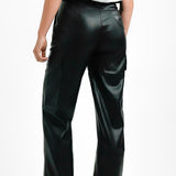 ASOS DESIGN Faux Leather Cargo Trousers In Black