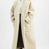 Topshop Borg Overcoat In Cream