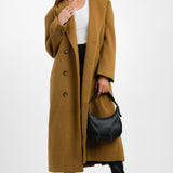 Topshop Smart Oversized Longline Coat In Camel