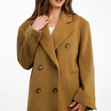 Topshop Smart Oversized Longline Coat In Camel