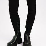 ASOS DESIGN Kellis Chunky Flat Over The Knee Boots In Black