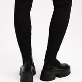 ASOS DESIGN Kellis Chunky Flat Over The Knee Boots In Black