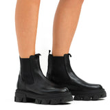 ALDO Bigtrek Chunky Flat Ankle Boots In Black Leather